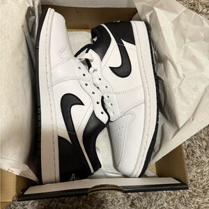 Nike Men's Air Jordan 1 Low Black and White Sneakers